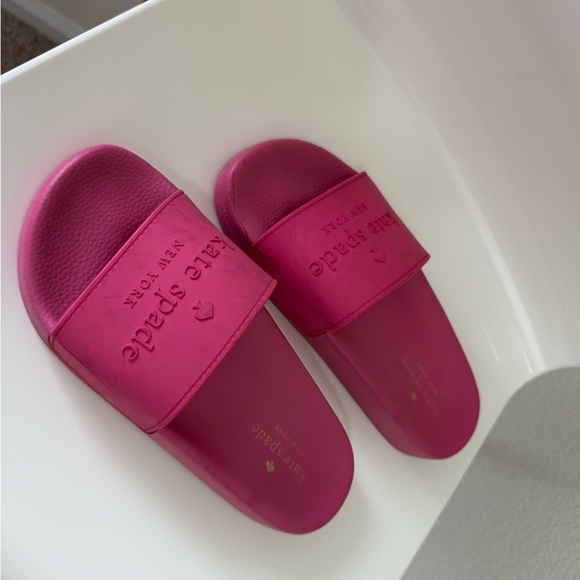 Kate Spade New York Pink Fuchsia Sunny Logo Slide Sandals Women’s Size 6 - Picture 3 of 5
